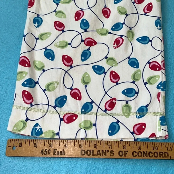 DELICATES pajama pant Christmas light print elastic waistband drawstring size XL - Picture 8 of 10